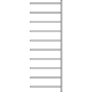 Anbauregal R 3000, 10 Böden, B 1025 mm x T 600 mm, Böden verzinkt