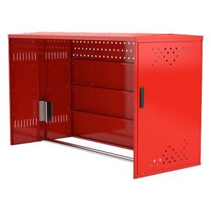 Anbausatz mit Seitenwand für Fahrradgarage BikeBox 1 G mit Giebeldach, verkehrsrot RAL 3020