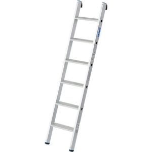 Anlegeleiter Krause, TRBS 2121-2, Arbeitshöhe 2700 mm, 6 rutschfeste Profilstufen mit T 80 mm, Fußstopfen, Aluminium