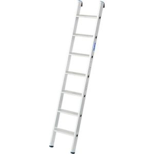 Anlegeleiter Krause, TRBS 2121-2, Arbeitshöhe 2900 mm, 7 rutschfeste Profilstufen mit T 80 mm, Fußstopfen, Aluminium