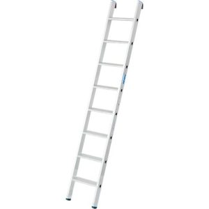 Anlegeleiter Krause, TRBS 2121-2, Arbeitshöhe 3150 mm, 8 rutschfeste Profilstufen mit T 80 mm, Fußstopfen, Aluminium