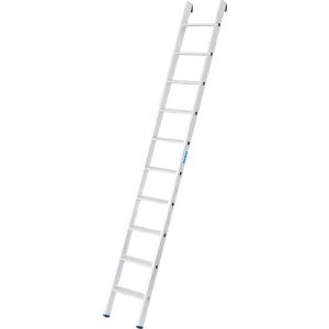 Anlegeleiter Krause, TRBS 2121-2, Arbeitshöhe 3600 mm, 10 rutschfeste Profilstufen mit T 80 mm, Fußstopfen, Aluminium