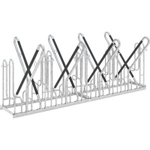 Anlehnparker WSM 4718 XBF, 2-seitig, für Reifen bis 64mm, 8 Stellplätze, B 2160 x T 1270 x H 845 mm