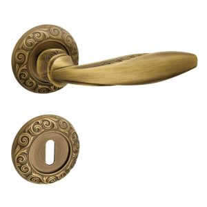 Fimet Drückergarnitur ANNA 177-250F aus Messing, PZ – Profilzylinder – Bronze satiniert
