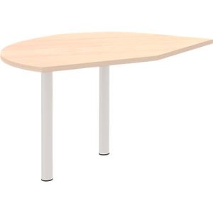 Ansatztisch links BARI, 2 Stützfuße, Form B, Bogen, B 1050 x T 1260 x H 680-820 mm, Ahorn-Dekor