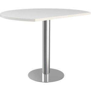 Anstelltisch Toledo, höhenverstellbar, gerundet, Säulenfuß, ø 1000 mm, weiß