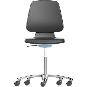 Arbeitsdrehstuhl Labsit, Integralschaum, Rollen, B 450 x T 420 x H 450 – 650 mm, blau