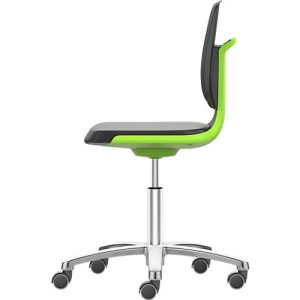 Arbeitsdrehstuhl Labsit, Integralschaum, Rollen, B 450 x T 420 x H 450 – 650 mm, grün