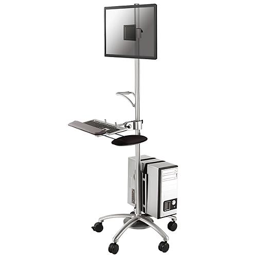 Arbeitsstation Neomounts by NewStar FPMA-MOBILE1800, f. Monitor 10-27'/Tastatur/Maus/PC, höhenverst., 25° neigbar