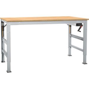Arbeitstisch Ergo K, m. Kurbel, 1000 x 800 mm, Tischplatte Multiplex, alusilber