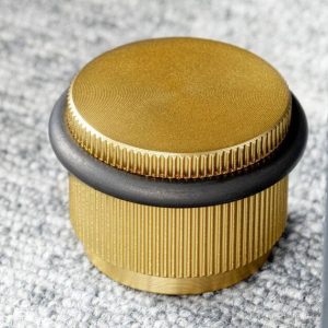 Viefe Bodentürpuffer ARPA aus Aluminium, Ø 45 mm, Messing dunkel gebürstet