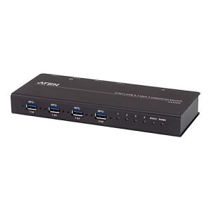 ATEN US3344I – USB-Umschalter für die gemeinsame Nutzung von Peripheriegeräten – 4 x USB 3.2 Gen 1 – Desktop, an Rack montierbar – Gleichstrom