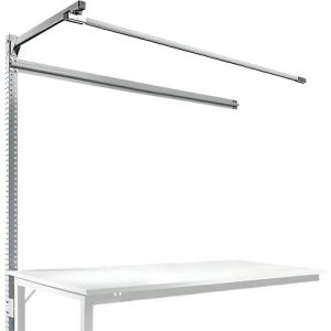 Aufbauportal m. Ausleger, Ansatztisch STANDARD Arbeitstisch/Werkbank UNIVERSAL/PROFI, 1750 mm, alusilber