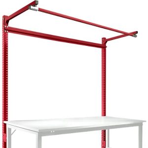 Aufbauportal m. Ausleger, Grundtisch STANDARD Arbeitstisch/Werkbank UNIVERSAL/PROFI, 1750 mm, rubinrot
