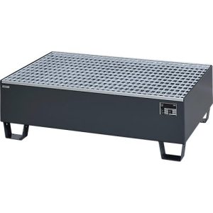 Auffangwanne Schäfer Shop Pure 2/200, mit verzinktem Gitterrost, L 1200 x B 800 x H 365 mm, unterfahrbar, Stahl, anthrazit RAL 7016