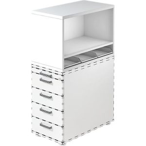 Aufsatzregal , für Standcontainer, 1 Fachboden, weiß