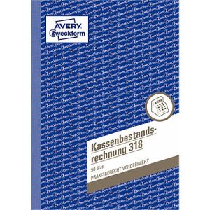 Avery Zweckform Kassenbestandsrechnung Nr. 318 Avery Zweckform Kassenbestandsrechnung Nr. 318