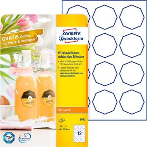 AVERY® Zweckform Klebeetiketten, 61 x 60,3 mm, 120 Stück