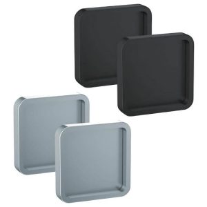 Fimet Muschelgriff NINA aus Metall, selbstklebend 58 x 58 mm, Schwarz matt