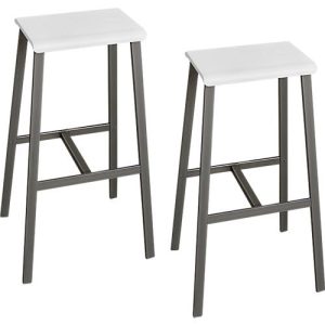 Barhocker Meeting Point, Industriedesign, weiß, Rohstahlbeine, Sitzhöhe 770 mm, 2 Stück