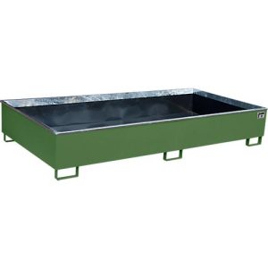 Bauer Regalwanne RW 2700-3 PE, mit PE-Einsatz, L 2665 x B 1315 x H 440 mm, resedagrün RAL 6011