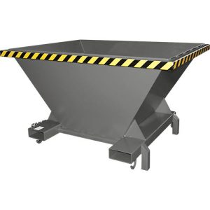 Bauer SBT Befülltrichter, Stahlblech, Stützfüße, Einfahrtaschen, lackiert, L 1320 x B 1710 x H 990 mm, mausgrau RAL 7005