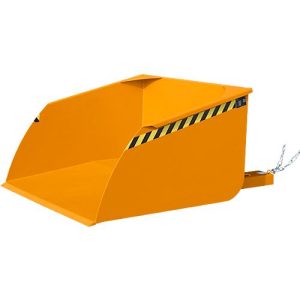 Bauer Staplerschaufel BSI 100, Seilzug-Entriegelung, L 1810 × B 1330 × H 810 mm, 1 m³, bis 1500 kg, Stahl lackiert, gelborange
