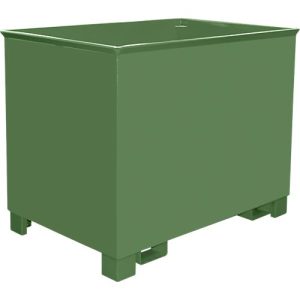 Behälter für Routenzüge Typ C 80, für Feststoffe, 3-fach stapelbar, Inhalt 0,8 m³, bis 1000 kg, resedagrün RAL 6011