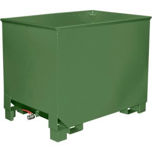 Behälter für Routenzüge Typ CS 80, 3-fach stapelbar, Inhalt 0,8 m³, bis 1000 kg, resedagrün RAL 6011