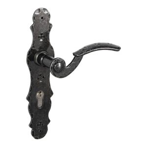 Lienbacher Türdrücker-Garnitur BERN aus Schmiedeeisen DIN 72 & 92, PZ 92 mm