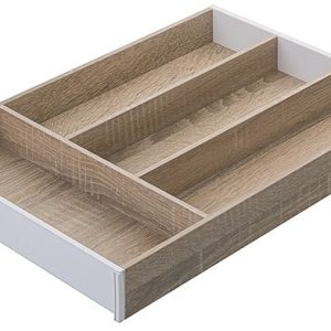 BLUM Besteckeinsatz AMBIA LINE Holzdesign für Blum Legrabox Höhe M und K, Nennlänge 600 mm / Eiche-seidenweiß