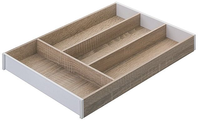 BLUM Besteckeinsatz AMBIA LINE Holzdesign für Blum Legrabox Höhe M und K, Nennlänge 600 mm / Eiche-seidenweiß