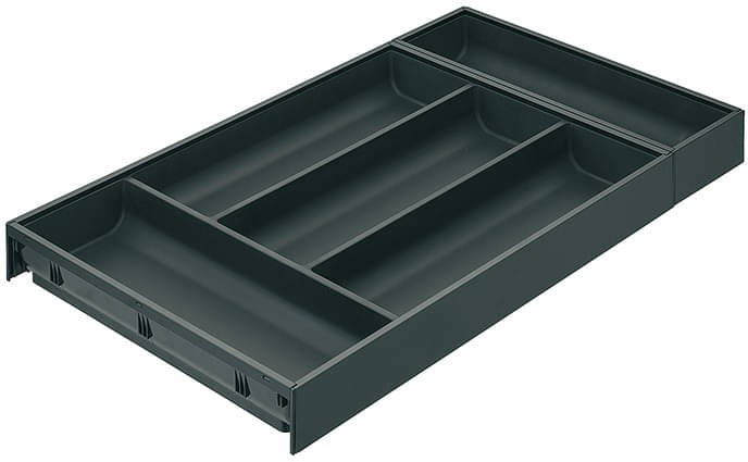 BLUM Besteckeinsatz AMBIA LINE Stahldesign für Blum Legrabox Höhe M und K, Nennlänge 550 mm / Einsatz und Rahmen oriongrau
