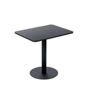 Bistrotisch Paperflow® Mezzo, melaminharzbeschichtete MDF-Platte, Stahlgestell, rechteckig B 600 x T 800 x H 750 mm, schwarz/mattschwarz