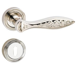 Fimet Drückergarnitur BLOSSOM 1378-261 aus Messing, PZ-Profilzylinder – Nickel poliert