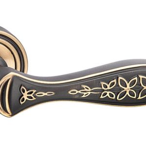 Fimet Drückergarnitur BLOSSOM 1378-261 aus Messing, PZ-Profilzylinder – Bronze dunkel – Bronze hell