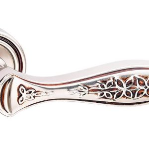 Fimet Drückergarnitur BLOSSOM 1378-261 aus Messing, BB-Buntbart – Französisches Silber antik