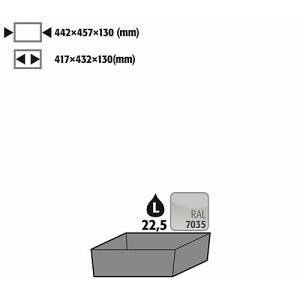 Bodenauffangwanne Stawa-R für asecos Sicherheitsschränke der Q30, Q90, S90 und K90 Serie, Stahlblech, lichtgrau, B 442 x T 507 x H 127 mm, 22 l