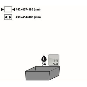 Bodenauffangwanne Stawa-R für asecos Sicherheitsschränke der Q30, Q90, S90 und K90 Serie, Stahlblech, lichtgrau, B 442 x T 507 x H 171 mm, 33 l