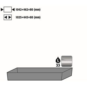 Bodenauffangwanne STAWA-R für asecos Sicherheitsschränke der Q30, Q90 und S90 Serie, Edelstahl 1.4016, B 1042 x T 507 x H 86 mm, 33 l