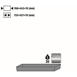 Bodenauffangwanne Stawa-R für asecos Sicherheitsschränke der UB90 Serie, Edelstahl 1.4301, B 768 x T 442 x H 90 mm, 22 l