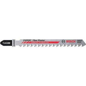 BOSCH Stichsägeblatt T 141 HM, für Faserzementplatten/Trockenbauwand, L 100 mm, Carbide-Technologie, Zahnteilung 4,3 mm