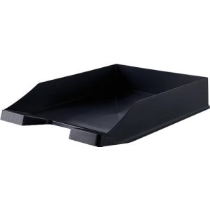 Briefablage KARMA, DIN A4/C4, Kunststoff, stapelbar, stabil, B 255 x T 348 x H 65 mm, schwarz