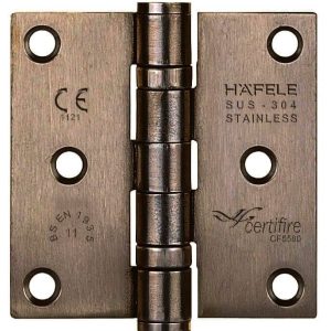 Häfele Aufschraubband DHB 1212 aus Edelstahl, 76 x 76 mm, Brüniert