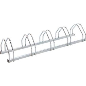 Bügelparker, 1-seitg, für Reifen mit B 35-55 mm, B 1330 x T 330 x H 260 mm, Stahl feuerverzinkt, 5 Einstellplätze, montiert