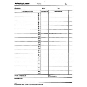 BÜRK Stempelkarte, Arbeitskarte, für Zeiterfassungsgerät ZS3200/ZS5200, 500 Stück