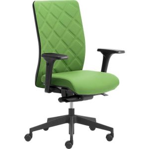Bürostuhl WIKI, mit Armlehnen, Stoff-Rücken, Gestell Kunststoff, grün