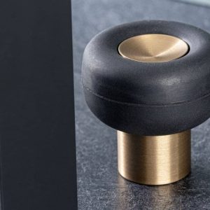 Viefe Bodentürpuffer BUGGY aus Aluminium, Ø 47 mm, Messing dunkel gebürstet