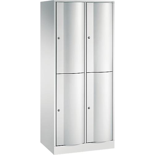 C+P Garderobenspind Resisto, 2 Abteile, 4 Fächer, B 772 x T 540 x H 1950 mm, Lichtgrau/Clowngrün