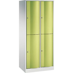 C+P Garderobenspind Resisto, 2 Abteile, 4 Fächer, B 772 x T 540 x H 1950 mm, Lichtgrau